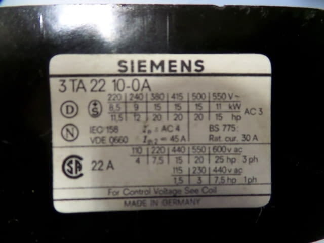 Контактор Siemens 22 A, 220 V Engineering, Retails - city of Plovdiv | Industrial Equipment - снимка 4