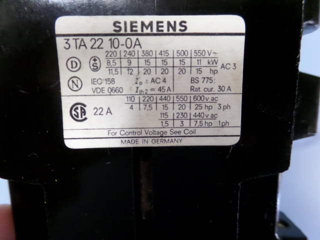 Контактор Siemens 22 A, 220 V Engineering, Retails - city of Plovdiv | Industrial Equipment - снимка 5