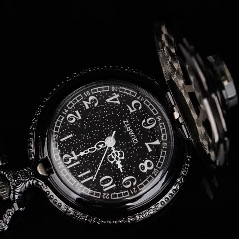 Нов Джобен часовник черен с компас бели цифри числа хубав, град Радомир | Часовници - снимка 3