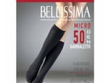 Bellissima 50DEN черни, тъмносини, бежови италиански гладки плътни три четвърти чорапи Белисима