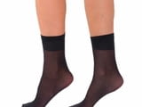 2 чифта Bellissima 20DEN черни, бежови италиански гладки прозрачни къси чорапи над глезен Белисима