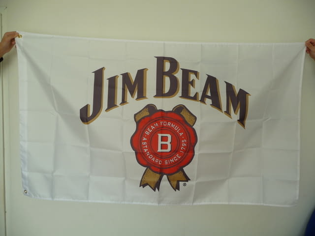 Jim Beam знаме флаг Джим Бийм бърбън уиски реклама бяло лед