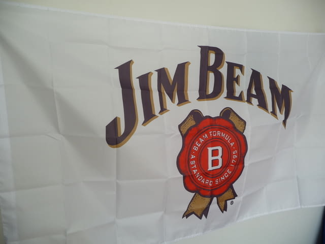 Jim Beam знаме флаг Джим Бийм бърбън уиски реклама бяло лед, city of Radomir - снимка 2