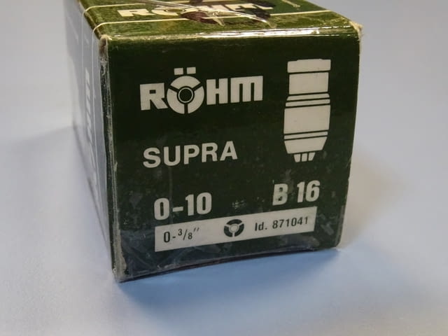 Патронник за бормашина ROHM SUPRA 0-10 B16 keyless dril chuck 0-3/8" - снимка 6