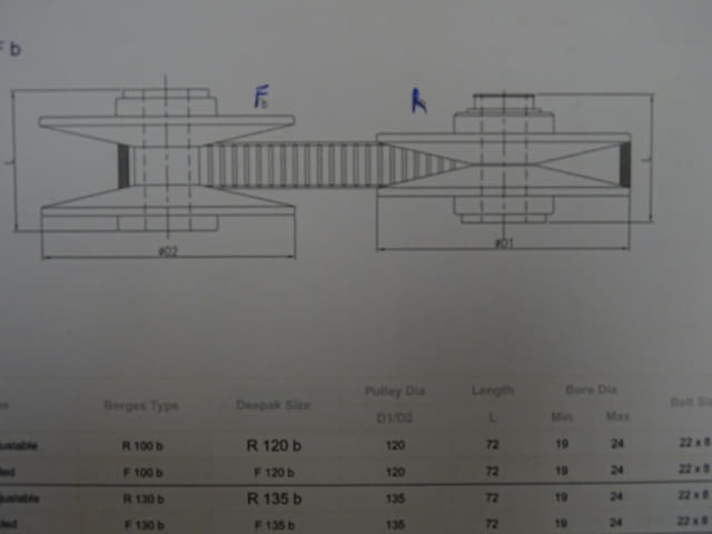 Вариаторни шайби комплект Berges F100B/R100B variable speed pulley - снимка 10