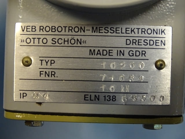 Тензо-датчик VEB Robotron Messelektronik ”Otto Schon” 10200Tension Force Sensor 10kN - снимка 7