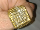 Мъжки пръстен в злато и диаманти Скуеър