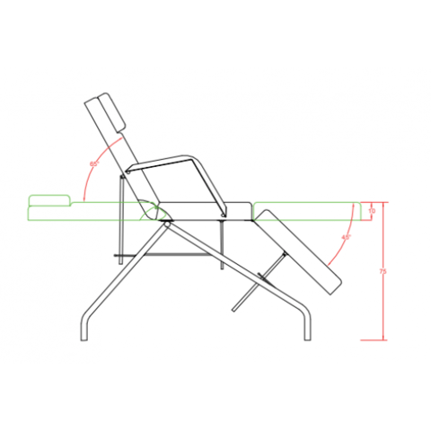 Фиксирана кушетка Mylo 185 x 63/83 x 75 см -бяла/черна, град София | Фризьорско / Козметично - снимка 3