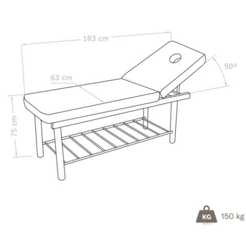 Фиксирана кушетка SONIA - Sirp 183 x 63 x 75 см, град София | Фризьорско / Козметично - снимка 2