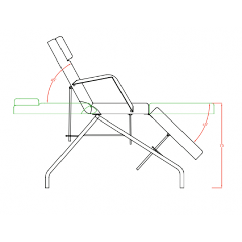 Фиксирана кушетка Vomex 183 x 63/83 x 75 см, град София | Фризьорско / Козметично - снимка 4