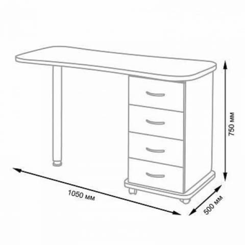 Маса за маникюр с прахоуловител Esti -76W - 105 x 42/50 x 75 см - снимка 2