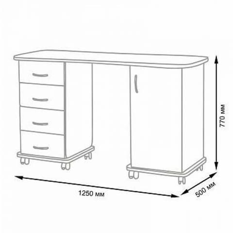 Маса за маникюр Esti 2 различни цветове - 42/55 х 125 х 75 см - снимка 8