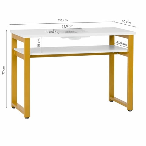 Маса за маникюр с прахоуловител 23G бяло 110 x 50 x 77 см - 25W - снимка 6