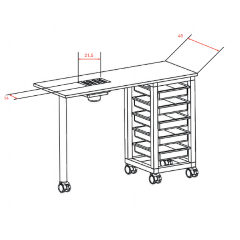 Маса за маникюр с прахоуловител Ulnar 120 х 45 х 80 см - 32W, град София | Фризьорско / Козметично - снимка 2