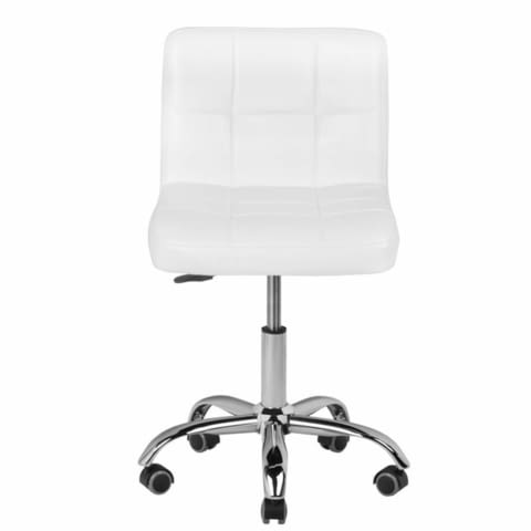 Козметичен стол - табуретка с облегалка A-5299 - черна/бяла 48/61 см - снимка 1