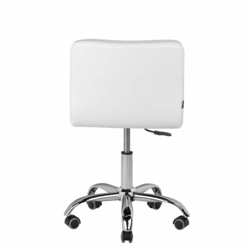Козметичен стол - табуретка с облегалка A-5299 - черна/бяла 48/61 см - снимка 3