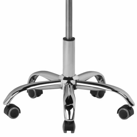 Козметичен стол - табуретка с облегалка A-5299 - черна/бяла 48/61 см - снимка 4