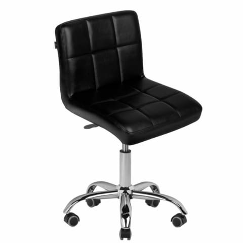 Козметичен стол - табуретка с облегалка A-5299 - черна/бяла 48/61 см - снимка 5