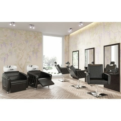 Фризьорски/бръснарски стол Versa plus - черен/кафяв - city of Sofia | Barber - снимка 3