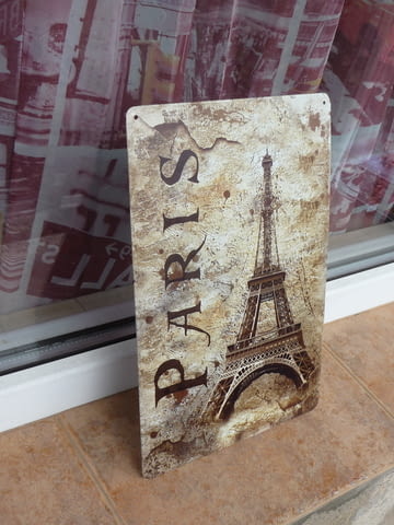 Метална табела Париж Айфеловата кула ретро метал символ, city of Radomir | Paintings - снимка 2