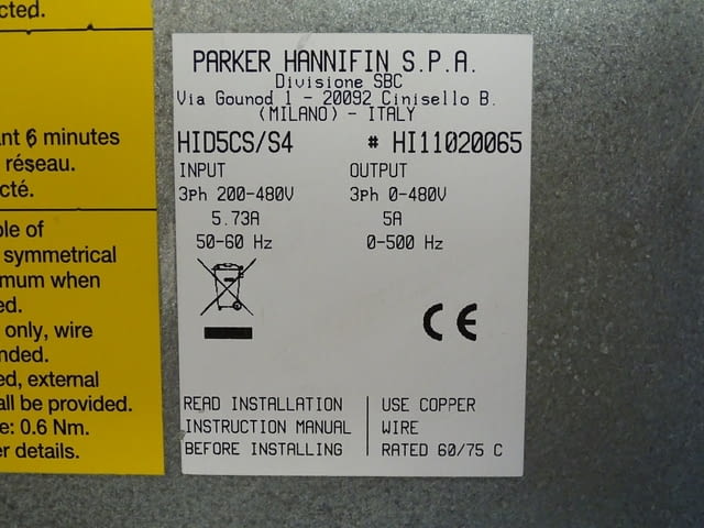 Контролер Parker Hannifin HID5CS/S4 single-Axis servo drive/controller Hidrive 5A - снимка 5