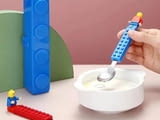 Лъжичка и виличка с дръжка във форма на блокче тип Лего Lego