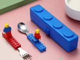 Лъжичка и виличка с дръжка във форма на блокче тип Лего Lego