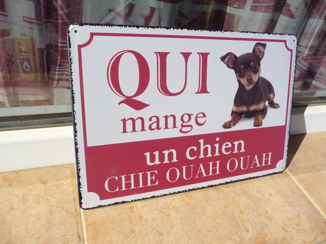Метална табела надпис куче чихуахуа малко кутре кученце сладко - снимка 2