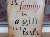 Метална табела надпис послание семейство подарък завинаги