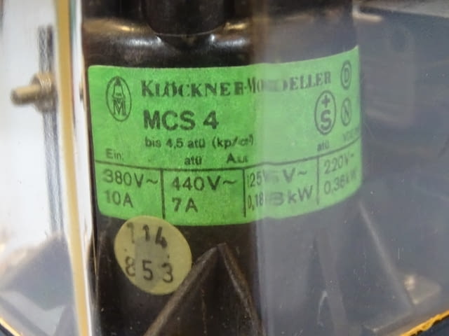 Пресостат KLOCKNER-MOELLER MCS4 pressure switch 220V 0.36kW, град Пловдив - снимка 5