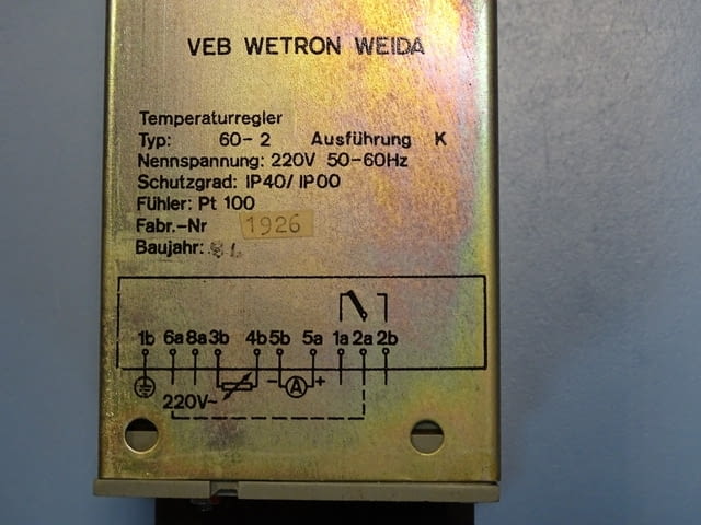 Терморегулатор VEB WETRON WEIDA TYP 60-2 220V 50/450°C, град Пловдив | Промишлено Оборудване - снимка 4