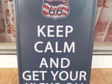 Метална табела надпис Запазете спокойствие и действайте Route 66