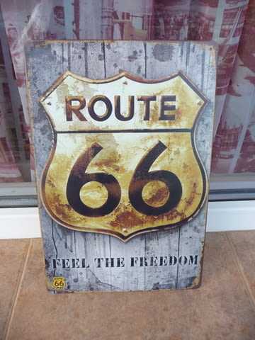 Метална табела Route 66 път Усети свободата магистрала знак, city of Radomir - снимка 1
