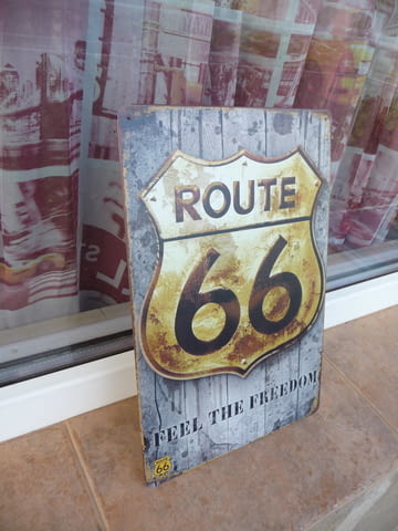Метална табела Route 66 път Усети свободата магистрала знак, city of Radomir - снимка 2