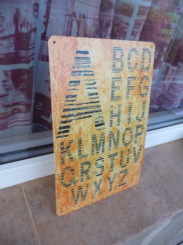 Метална табела надпис азбука alphabet букви латински a b c d, city of Radomir - снимка 2