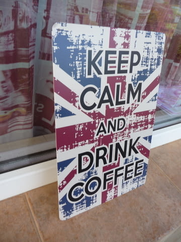 Метална табела кафе Keep Calm and Drink Coffee Англия надпис, city of Radomir - снимка 2