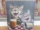 Метална табела хубава бира с добри приятели котки пияни весели котенца