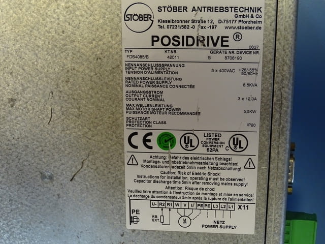 Конвектор STOBER POSIDRIVE FDS 4085/B servo convector 3x400VAC - снимка 7