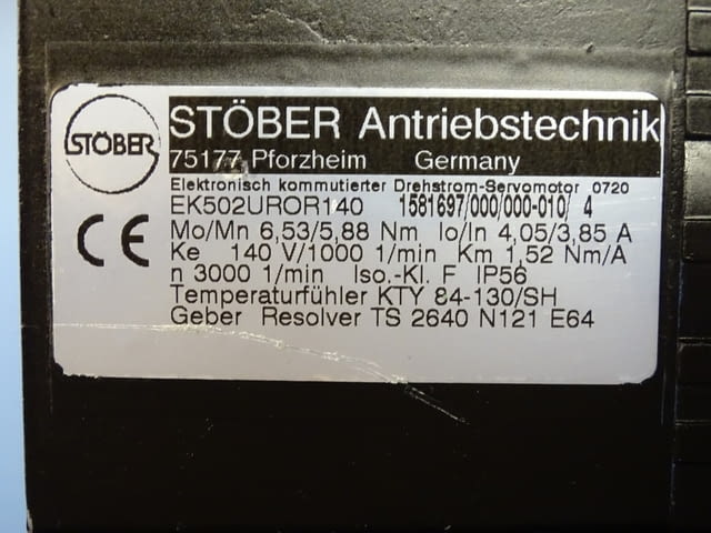 Сервомотор STOBER EK 502 UROR 140 servomotor 6.53/5.88 Nm, city of Plovdiv - снимка 2