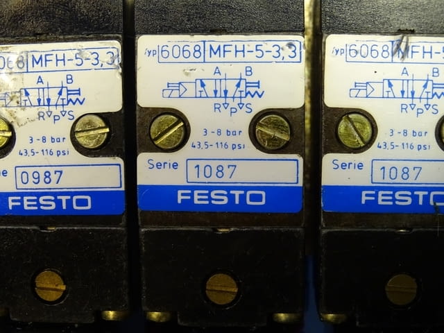 Пневматичен разпределител Festo MEH-5-33 Pneumatic Directional Control Valve 24VDC - снимка 3