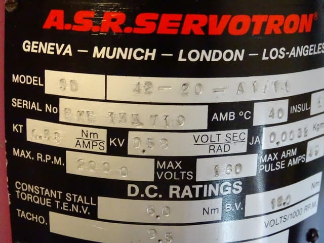 Сервомотор A.S.R. SERVOTRON SD43-20-A1/11 DC servomotor 12 Nm - снимка 6