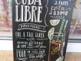 Метална табела коктейл Cuba Libre ром кола лимон сода сламка