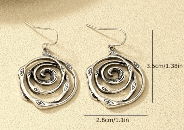 Модни обеци спирала-роза - city of Bеrkovitsa | Earrings - снимка 2