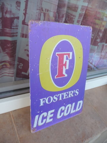 Метална табела бира Foster's Ice Cold ледено студена бирария, град Радомир - снимка 2