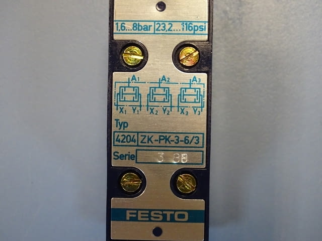 Пневматичен блок Festo ZK-PK-3-6/3 4204 Block Pneumatic Logic Valve - снимка 8