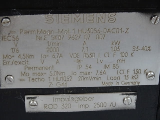 Правотоков ел. двигател Siemens 1HU3056-OAC01-Z servo motor 176V - снимка 10