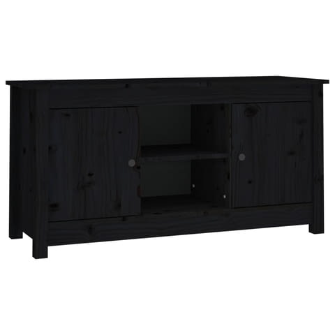 Тв шкаф, черен, 103x36, 5x52 см, бор масив, city of Varna | Cabinets & Dressers - снимка 2