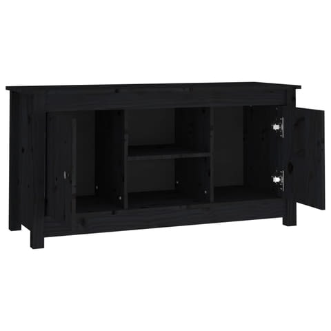 Тв шкаф, черен, 103x36, 5x52 см, бор масив, city of Varna | Cabinets & Dressers - снимка 3