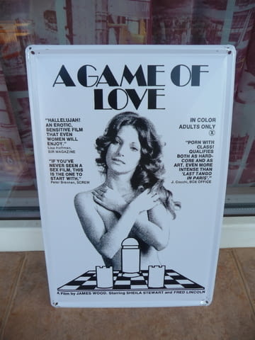 Метална табела филм A game of love шахмат еротика постер афиш