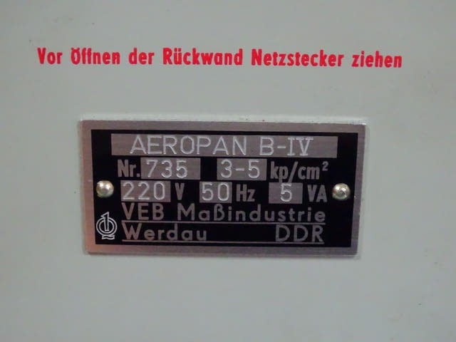 Уред за активен контрол VEB Massi AEROPAN B-IV dual air gauge 3-5kp/cm2 - снимка 6